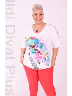 Livello Színes Virágmintás V Nyakú Felső