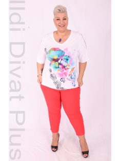 Livello Színes Virágmintás V Nyakú Felső