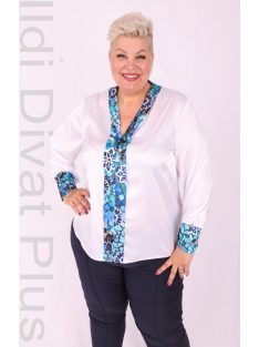 Livello Fehér-Kék Mozaik Mintás Blúz