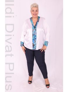 Livello Fehér-Kék Mozaik Mintás Blúz