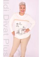 Livello Ekrü-Beige-Mintás Felső