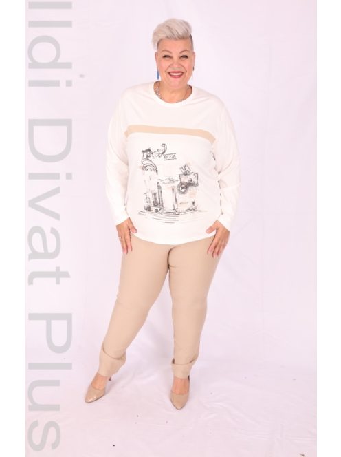 Livello Ekrü-Beige-Mintás Felső