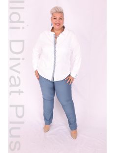 Livello Fehér-Kék Mintás Gombos Ing