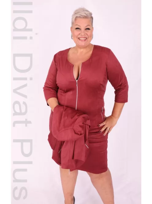 Livello Bordó Zippes Textilbőr Ruha