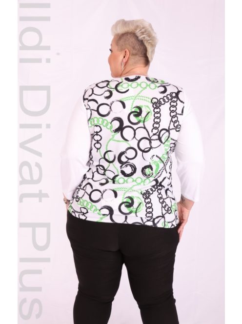 Livello Fehér Alapon Zöld Mintás Felső