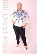 Livello Kék-Virágos V Nyakú Blúz