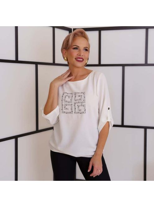 Livello Ekrü Strasszos  Blúz