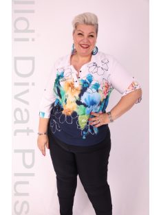 Livello Virágmintás Gombos Galléros Blúz