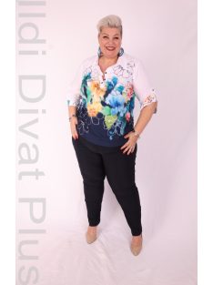Livello Virágmintás Gombos Galléros Blúz