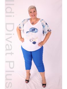 Livello Fehér-Kék Mintás Hálós Ujjú Felső