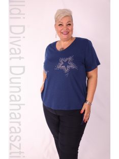 Livello Sötétkék Köves V Nyakú Felső