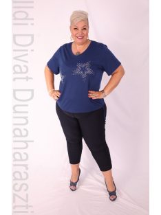 Livello Sötétkék Köves V Nyakú Felső