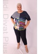 Livello Sötétkék Mintás-Csíkos Felső