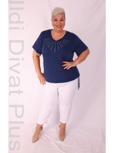 Livello Sötétkék Köves Nyakú Felső