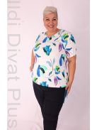 Livello Fehér-Kék Levélmintás Felső