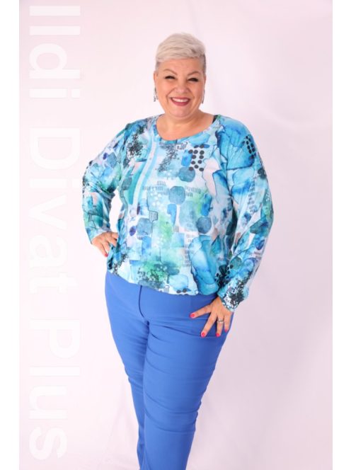 Livello Kék-Mintás Kerek Nyakú Felső