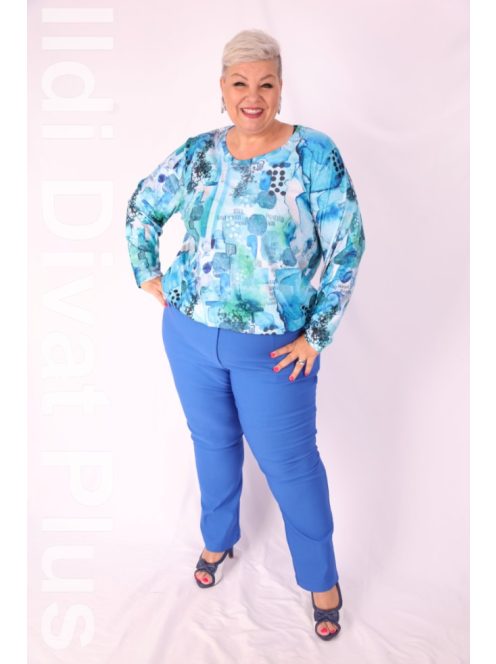 Livello Kék-Mintás Kerek Nyakú Felső