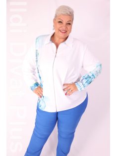 Livello Fehér-Kék Mintás Zippes Ing