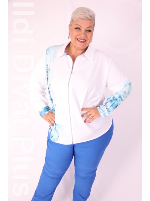 Livello Fehér-Kék Mintás Zippes Ing