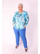 Livello Kék Mintás Zippes Kardigán