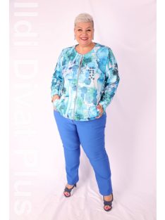 Livello Kék Mintás Zippes Kardigán