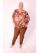 Livello Narancs-Fekete Mintás Blúz