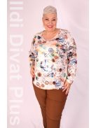 Livello Beige-Barna Mintás Felső