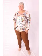 Livello Beige-Barna Mintás Felső