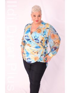 Livello Mustár-Kék Mintás Átlapolt Felső