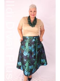 Livello Zöld-Mintás Midi Szoknya