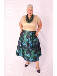 Livello Zöld-Mintás Midi Szoknya