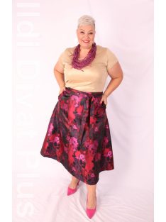 Livello Bordó-Mintás Midi Szoknya