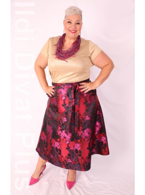 Livello Bordó-Mintás Midi Szoknya