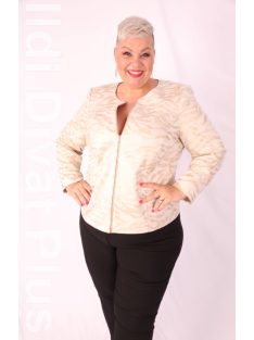 Livello Beige-Arany Mintás Zippes Blézer