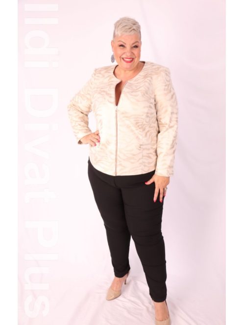 Livello Beige-Arany Mintás Zippes Blézer