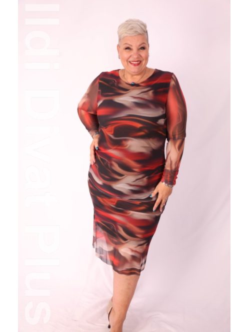 Livello Bordó-Fekete Mintás Necc Ruha