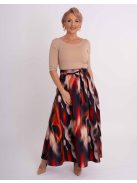 Livello Bordó-Fekete Mintás Maxi Szoknya