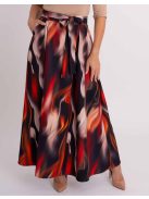 Livello Bordó-Fekete Mintás Maxi Szoknya