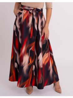 Livello Bordó-Fekete Mintás Maxi Szoknya