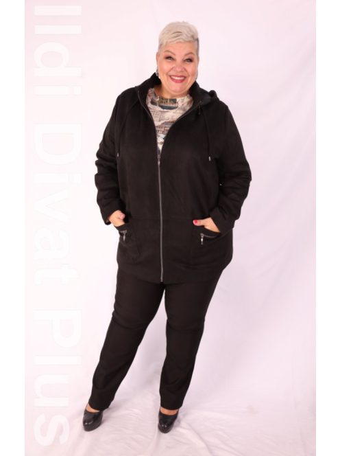 Livello Fekete Velúbőr Kabát