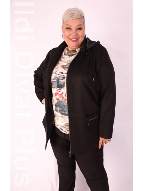 Livello Fekete Velúbőr Kabát