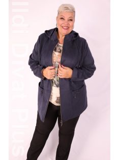 Livello Sötétkék Velúbőr Kabát