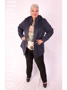 Livello Sötétkék Velúbőr Kabát