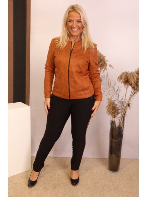 Livello Barna Zippes Műbőr Blézer