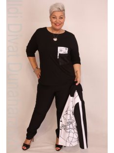 Livello Fekete-Fehér Feminin Felső