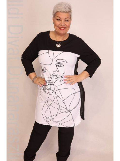 Livello Feminin Fekete-Fehér Tunika