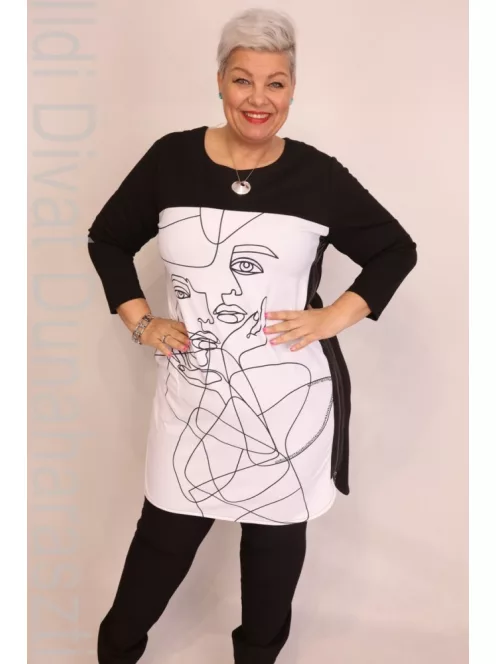 Livello Feminin Fekete-Fehér Tunika