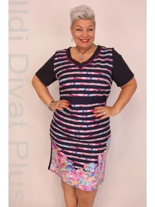 Livello Remis Pink-Kék Csíkos Ruha