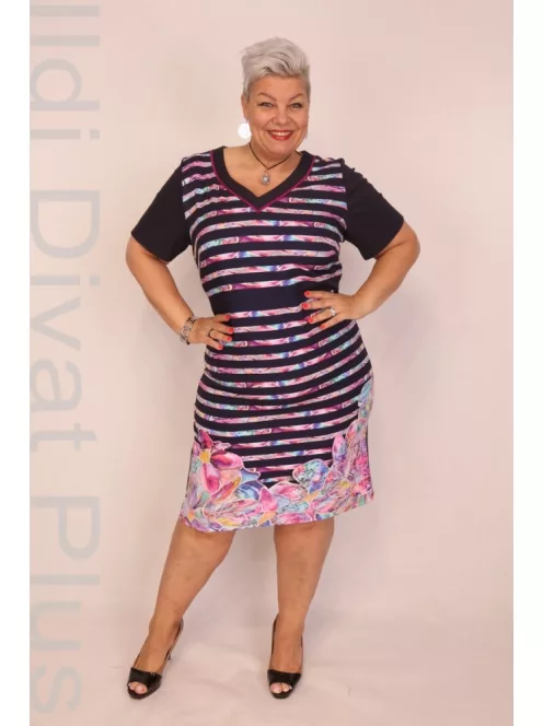 Livello Remis Pink-Kék Csíkos Ruha