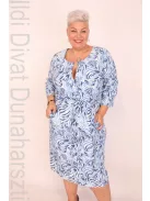 Livello Kék Mintás Derekán Kötős Lenruha